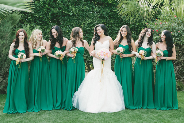bridesmaid emerald green