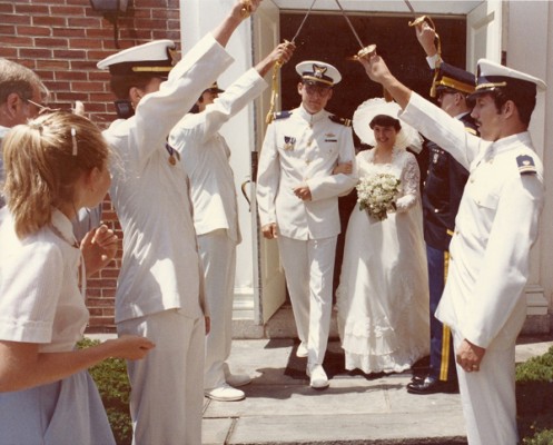 A Slightly Military Wedding Ceremony Em For Marvelous   Military Sword Arch 497x400 