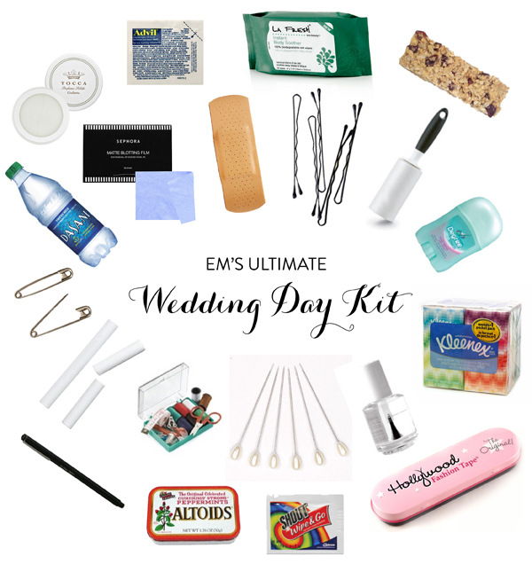 Wedding day emergency kit - Em for Marvelous 