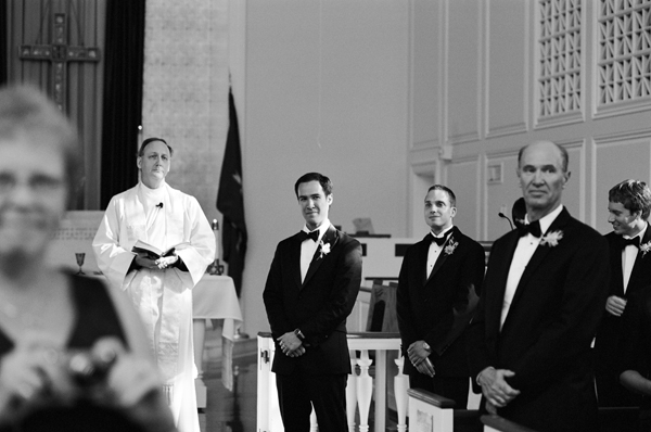 groom waiting at ceremony