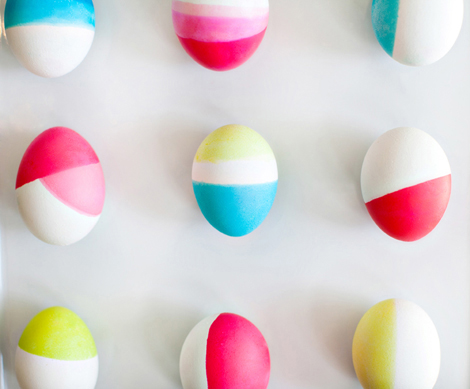 neon dip dyed easter eggs