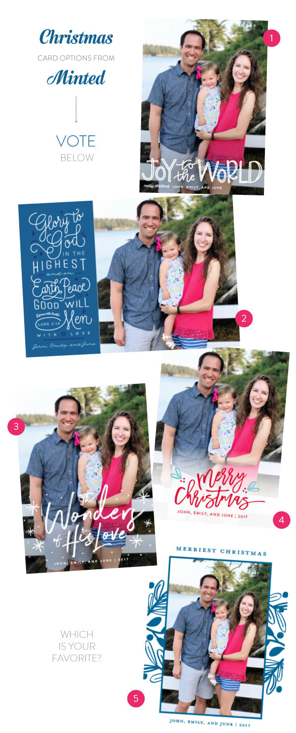 Minted Christmas card options