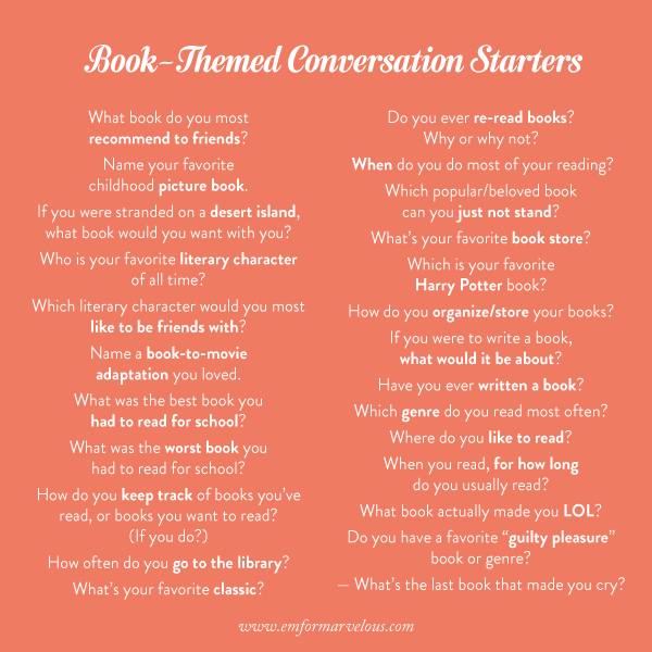 book-themed conversation starters
