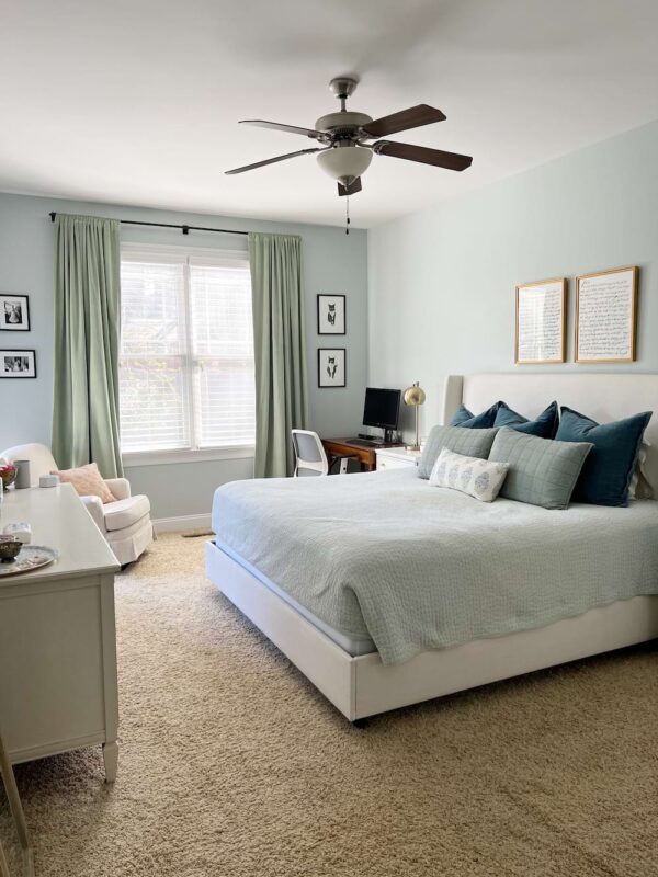 blue and green bedroom